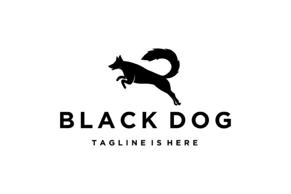 Designing with the Silhouette Vector of a Black Jumping Dog