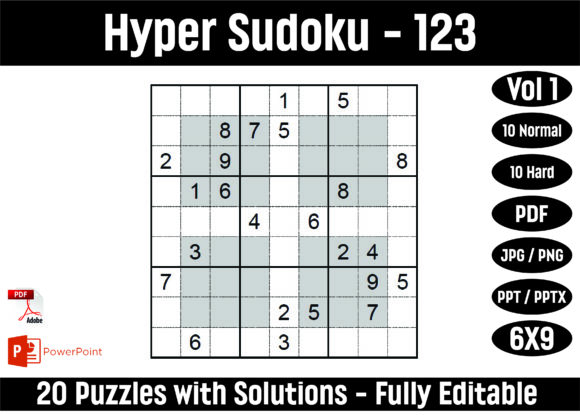 Hyper Sudoku - 123 Vol 1: A Versatile Puzzle Resource for All Skill Levels