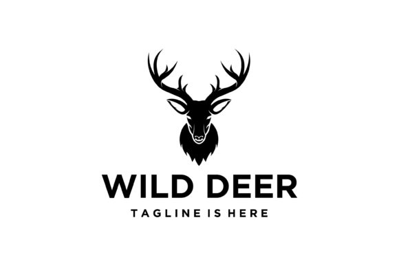 Silhouette Head of Reindeer Hunting Logo – A Versatile Design for Creative Projects